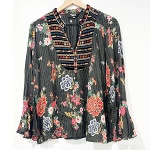 Johnny Was Floral Print Blouse